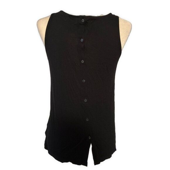 Old Navy Women’s Solid Black Round Neck 100% Rayon Tank Top Small - Picture 2 of 4
